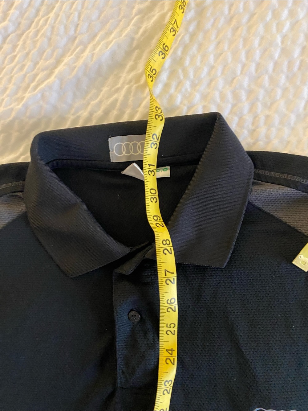 Men's Black Polo with Gray Accents - Audi Logo - Picture 7 of 7